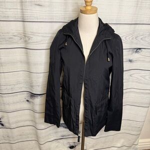 Kenneth Cole Reaction Black Hooded Lightweight Jacket